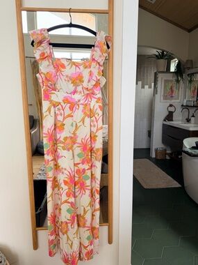 Taylor Floral Ruffle Strap Jumpsuit w/ tie